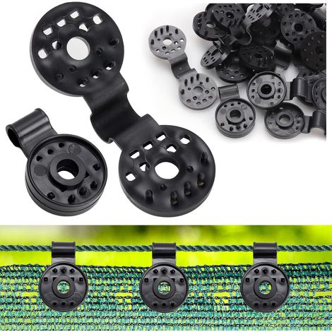 50 Pièces Clips pour Filet d'ombrage, Brise Vue, Toile de Clôture, Tissu Coupe-Vent, Clips de Fixation avec œillet en Plastique, Attaches Serre Filet de Jardin (sans Crochet) (1/5)