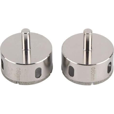 2Pcs Foret Diamanté Tige Ronde Scie Trépan 60mm pour Carrelage Céramique Marbre Verre (1/5)