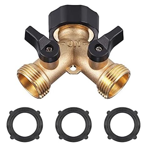 Distributeur Eau 2 Voies Zocipro, 3/4 Pouce, Y, Laiton Massif, 2 Appareils, Interrupteur Séparé, Machine (1/5)