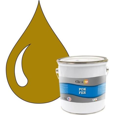 Peinture Fer Antirouille – Métal Extérieur Intérieur, Satinée, Protection Rouille - 2,5L - RAL 1005 - Jaune miel
