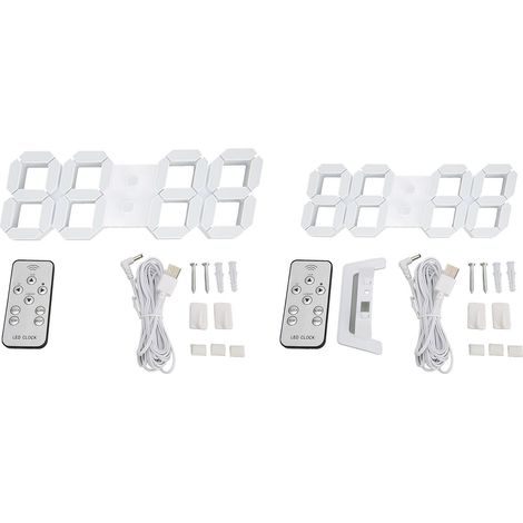 3D-LED-Wanduhr mit einstellbarer Helligkeit, innovative 3D-Tischuhr mit Nachtlicht für Büro, Zuhause und Wohnzimmer, 24,6 cm (9,7 Zoll) (1/5)