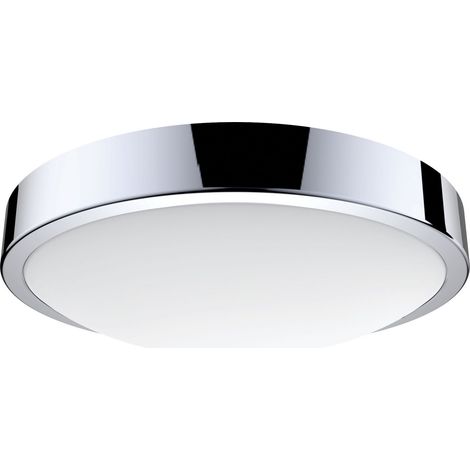Aric – Plafonnier LED 10W 4000K chromé IP44 – 900 lumens pour espaces humides – 50436 (1/4)
