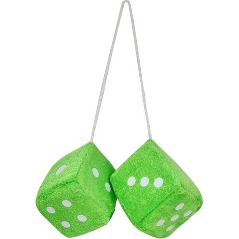 Adecuado para colgantes de coche con dados de peluche de colores ZUARFY, dados de Año Nuevo, decoraciones de modelos de dados de terciopelo, formas de espejos retrovisores.