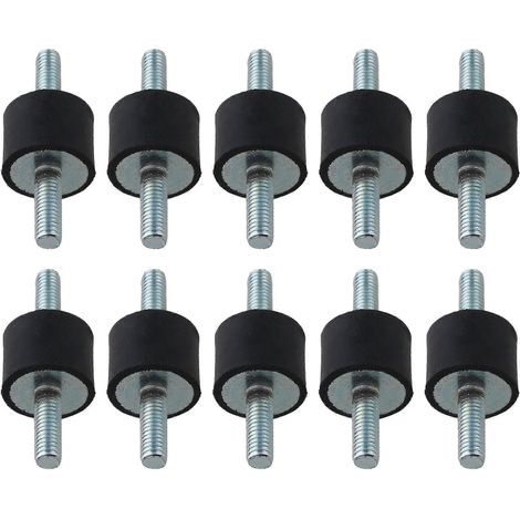 10 goujons à double extrémité en caoutchouc M6 pour montage anti-vibration et silentbloc (1/3)
