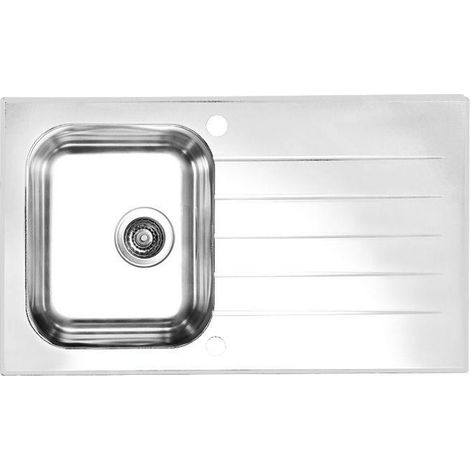 Alveus Glassix - Évier 860x500 mm, avec commande du vidage, verre blanc / inox 1099462 (1/2)