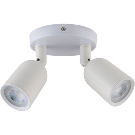 Soporte para foco de techo LED doble V-TAC, 2 GU10, base redonda ajustable de aluminio