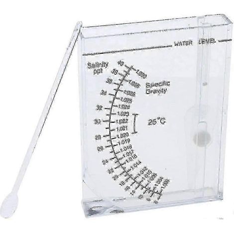 Testeur de salinité 25-26 mm : mesure de la densité relative pour aquarium, bassin, eau salée et eau douce. Précis f26 (1/4)