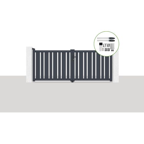 Portail battant électrique 3x1,2m VEYMONT + Motorisation HICKER B200 (1/5)