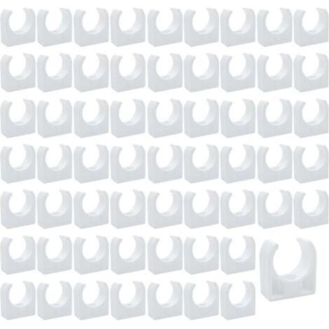 Clips de Tuyau en Plastique-60 pièces Support en U pour tuyau en PPR,Pour la plomberie et la tuyauterie,Vis non incluses(Diamètre intérieur 20mm) (1/5)