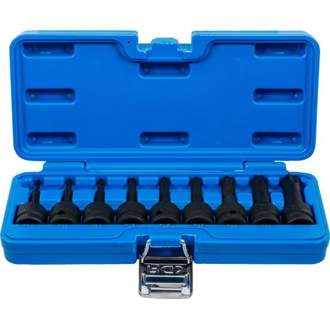 BGS  Juego  de  puntas  de  impacto,  accionamiento  cuadrado  interior  12,5  mm  (1/2  "),  perfil  en  T  (para  Torx)  T20  -  T70,  9  piezas.  -  5480 (1/4)