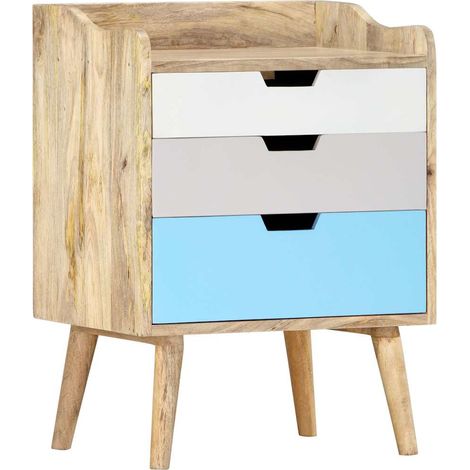 Table de chevet Adulte, Table d'appoint 47x35x63 cm Bois de manguier solide (1/5)