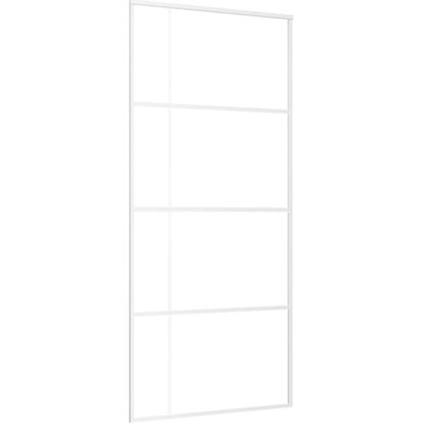 vidaXL Porta Scorrevole in Vetro ESG e Alluminio 90x205 cm Bianca