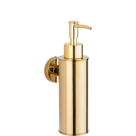 Distributeur de savon mural en acier inoxydable or 304, distributeur de savon mural à presse pour gel douche et désinfectant pour les mains d'hôtel (1/4)