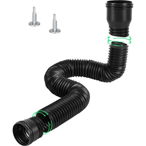 Rallonge Gouttière Flexible, Kit d'extension de gouttière, Ensemble D'Extension Ronde Pour Descente De 80/100 mm, Extension De Descente De 47 à 150 cm (1/4)