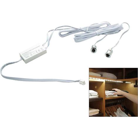 Kit doppio sensore interruttore per luci strip led per mobili armadi sensori di accensione 12/24v (1/5)