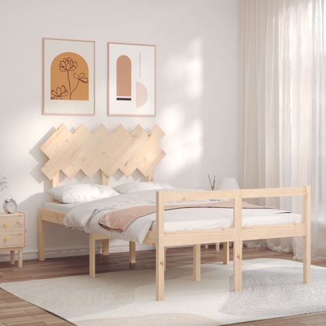 Cama para personas mayores con cabecero madera maciza vidaXL (1/5)