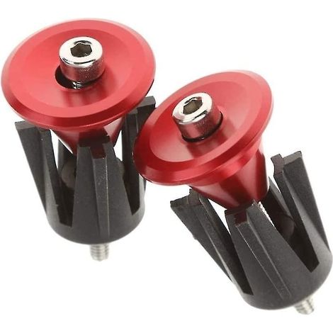 Embouts de guidon pour la plupart des vélos, VTT, vélos de route, vélos de ville (rouge) (2 pièces) (1/4)