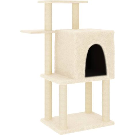 Arbre à chat avec griffoirs en sisal crème 97 cm (1/5)