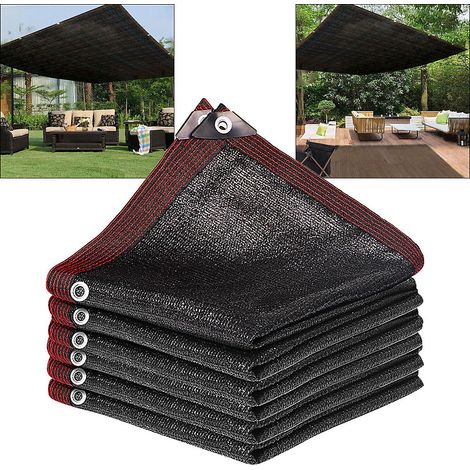 Filet d&aposombrage de jardin 2x5 m, voile d&aposombrage extérieure, bâche de terrasse, filet pare-soleil pour voiture, noir (1/5)