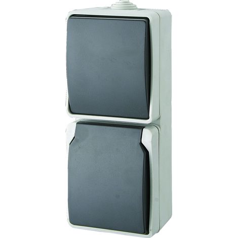 GAO 9878 Feuchtraum-Schalterprogramm Schalter/Steckdosen Kombination Standard Grau 1 St. (1/2)