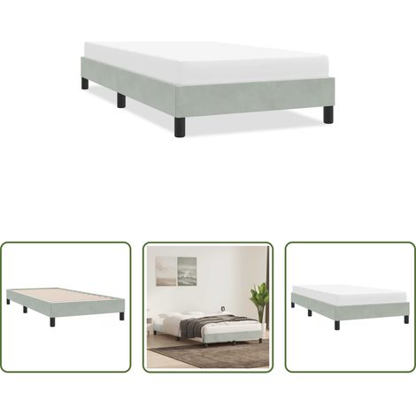 vidaXL Estructura de cama sin colchón terciopelo gris claro 80x220 cm (1/5)