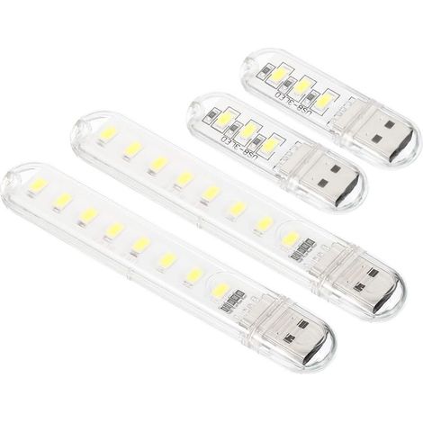 Veilleuse USB, 1 lot de mini-lampes LED portables à brancher pour décoration d'intérieur, lecture, sommeil, camping, blanc (1/5)