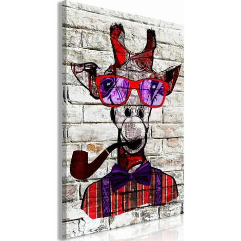 Tableau hipster girafe verticale - 80 x 120 cm (1/4)