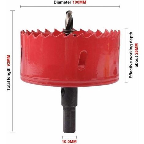 Scie-cloche - Bimétallique - 100 mm - Pour Bois Aluminium Fer Plastique - 1 Pièce (1/5)