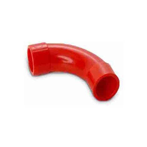 Codo de 90° en ABS rojo para tubo de 25 mm