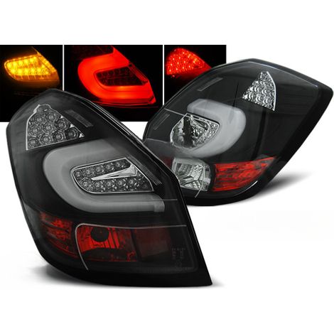Paire de feux arriere Skoda Fabia 2 de 2007 a 2014 LED BAR noir