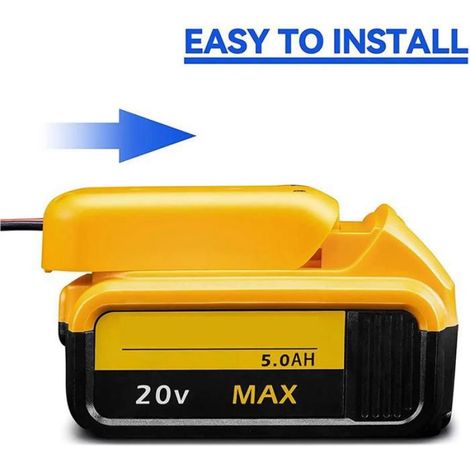 Adaptateur de Roue Motrice pour Batterie 20 V avec Fusible Fonctionne avec pour 20 V DCB206 jaune,1 x adaptateur de batterie (1/5)