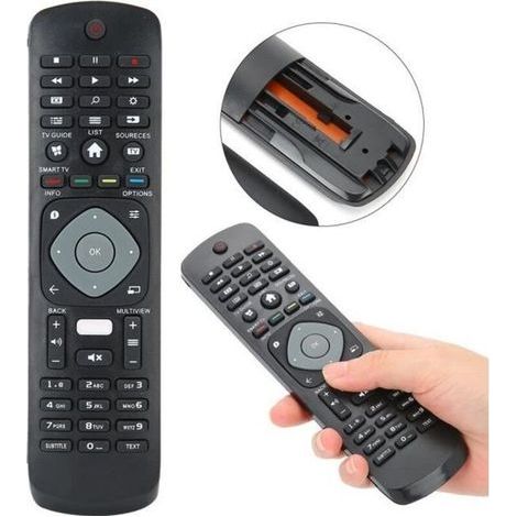 pair Télécommande TV - Philips - Télécommande de remplacement - 10 m de portée - ABS résistant - Universelle