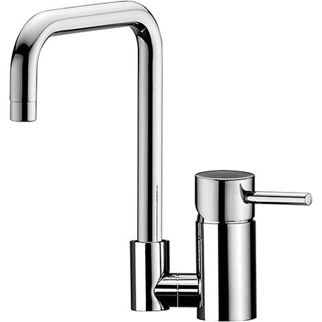 Edouard Rousseau – Mitigeur évier rabattable chromé – Hauteur sous bec 202 mm – Corps laiton – Cartouche céramique Ø 35 mm – Économie d’eau éco-stop (1/8)