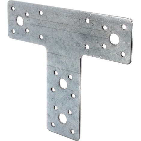 Alberts 353322 Lastrina di giunzione piana, forma a T, zincata con procedimento Sendzimir, 160 x 142 x 45 mm