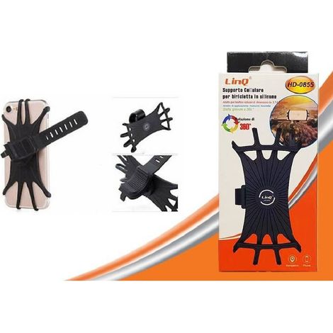 Trade Shop - Supporto Staffa Per Bici Smartphone Cellulare Bicicletta In Silicone 360° Hd-0855 - (1/2)
