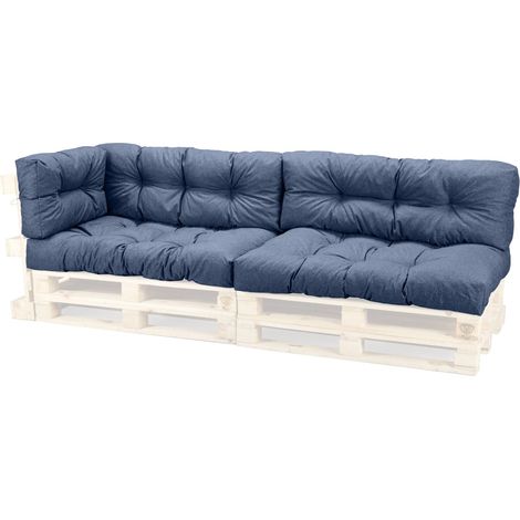 WEELOV Cojin de asiento para Palet EURO, jardín y hogar, moderno sofá-palé:Set de 5, BLUE (azul) (1/5)