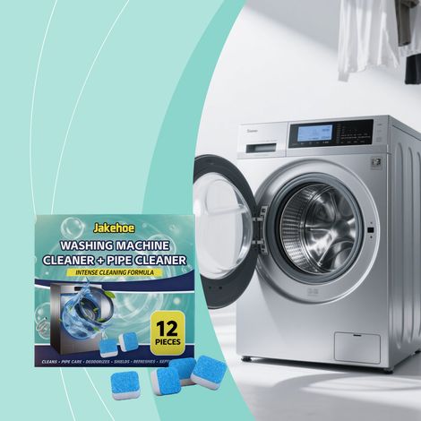 Washing machine cleaner tablets, easy to use, remove odors and stains, suitable for daily washing machine maintenance and cleaning -- 12 PIECES -- BIEMMEDUE (1/5)