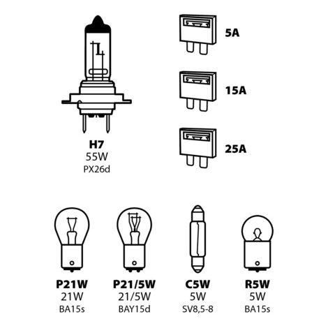 Kit lampade di ricambio 8 pz, alogena H7 - 12V (1/2)