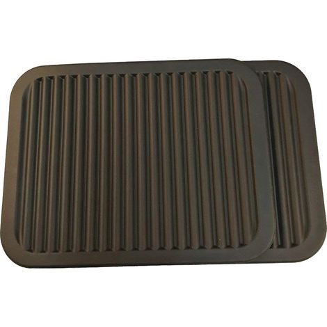 Dessous de plat en silicone 23 x 30 cm, grand format, multifonctionnel, pour égoutter, servir de dessous de plat ou de manique, imperméable (lot de 2), antidérapant, flexible, durable, compatible lave (1/5)