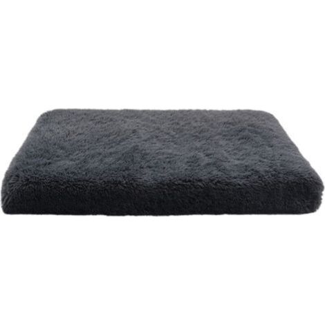 Coussin carré en peluche gris foncé pour chien et chat, 40 x 30 x 5 cm, doux et moelleux, idéal pour un sommeil profond, 1 pièce (1/5)