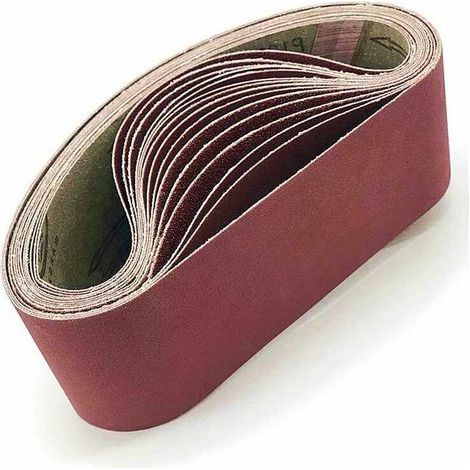 Bande abrasive 100x915 mm.5 sortes de gravier mixte (2X40 /80/120/180/320).Ensemble de Bandes Abrasives,pour ponceuses à bande, métal,bois,polissage (10 pièces) (1/5)