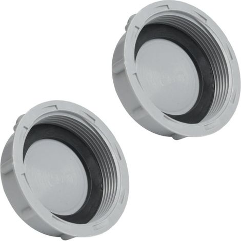 2pcs bounchon siphon evier Lavabo Pour Tuyau D’évacuation De Cuisine Diametre Dn40 40 mm filetage G1½ et Joints Plats, bouchon 45mm evacuation évier (45mm 2pcs)