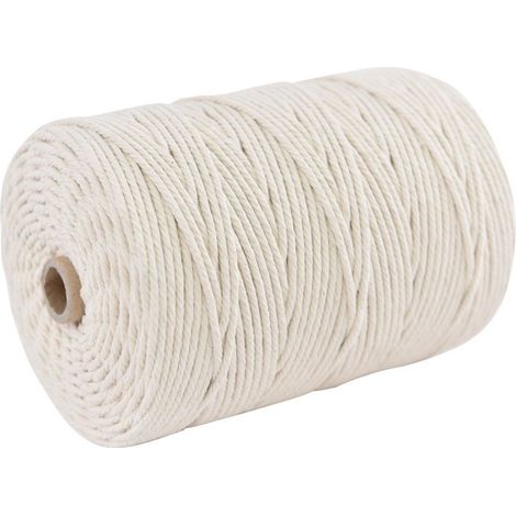 gjord av naturlig bomull Corde de coton, non teint, coton doux naturel fait à la main (1/3)