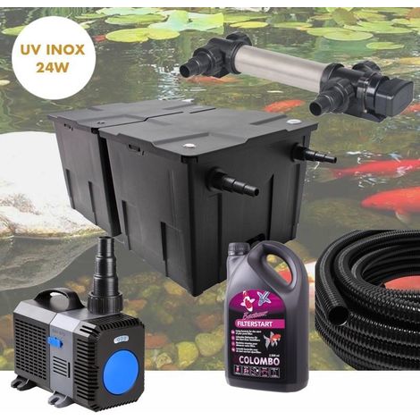 Kit De Filtration Complet Avec UV 24W INOX + Bactéries Pour Bassin De Jardin De 15 m3 avec poissons (1/5)