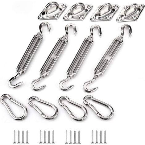 Shade sail fixing kit, stainless steel shade sail fixing kit for triangle, square, and rectangle shade sails (1/4)