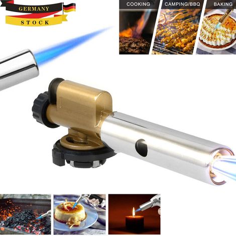 Bruleur À Gaz Butane - Bruleur À Injection De Flamme - Pour Soudure Et Décapage - Avec Allumage Piézo - Rotation Libre - 1 Pièce (1/5)