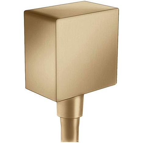 Hansgrohe Fixfit - Attacco per flessibile Square con valvola di non ritorno, bronzo spazzolato 26455140 (1/4)