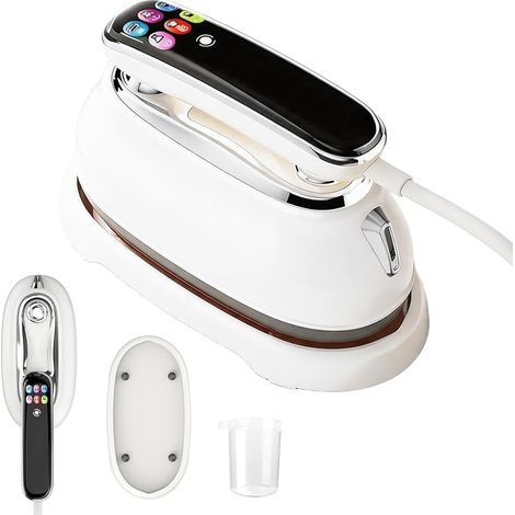 Mini Steam Iron, 2-in-1 Portable Travel Garment Steamer, 160ml Water Tank and LED Display, 5 Ironing Modes and Self Cleaning, 1300W Small Hand Steamer for Home and Travel (1/5)
