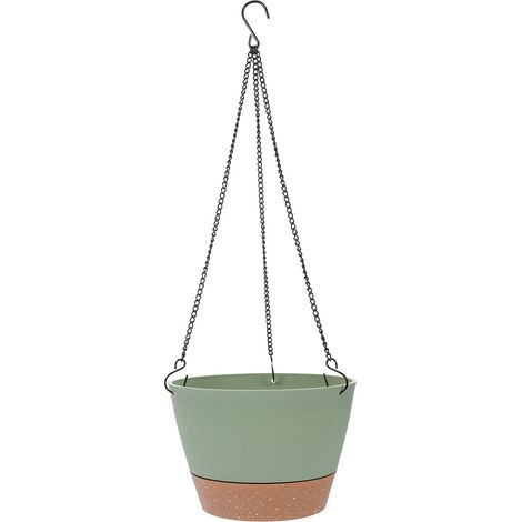 Pot de fleurs suspendu Kichvoe 20 cm, design décoratif, matériaux PP et fer, idéal (1/5)