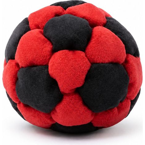Design créatif, unique, amusant, pratique, mignon et adorable pouf de football éducatif portable et innovant -- Pouf de football éducatif - Noir et rouge --